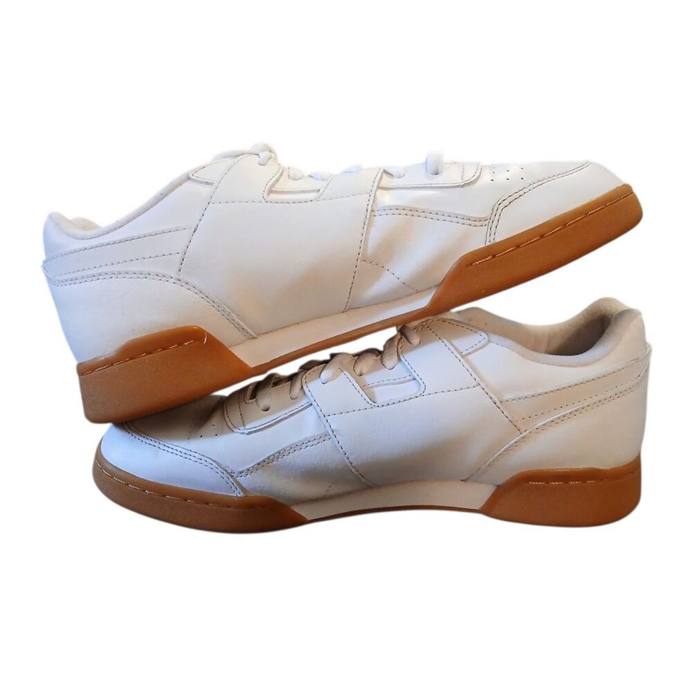 Reebok Workout Plus Full Grain Leather Men's Sneakers White Gum US Sz 10.5 READ - Picture 4 of 15
